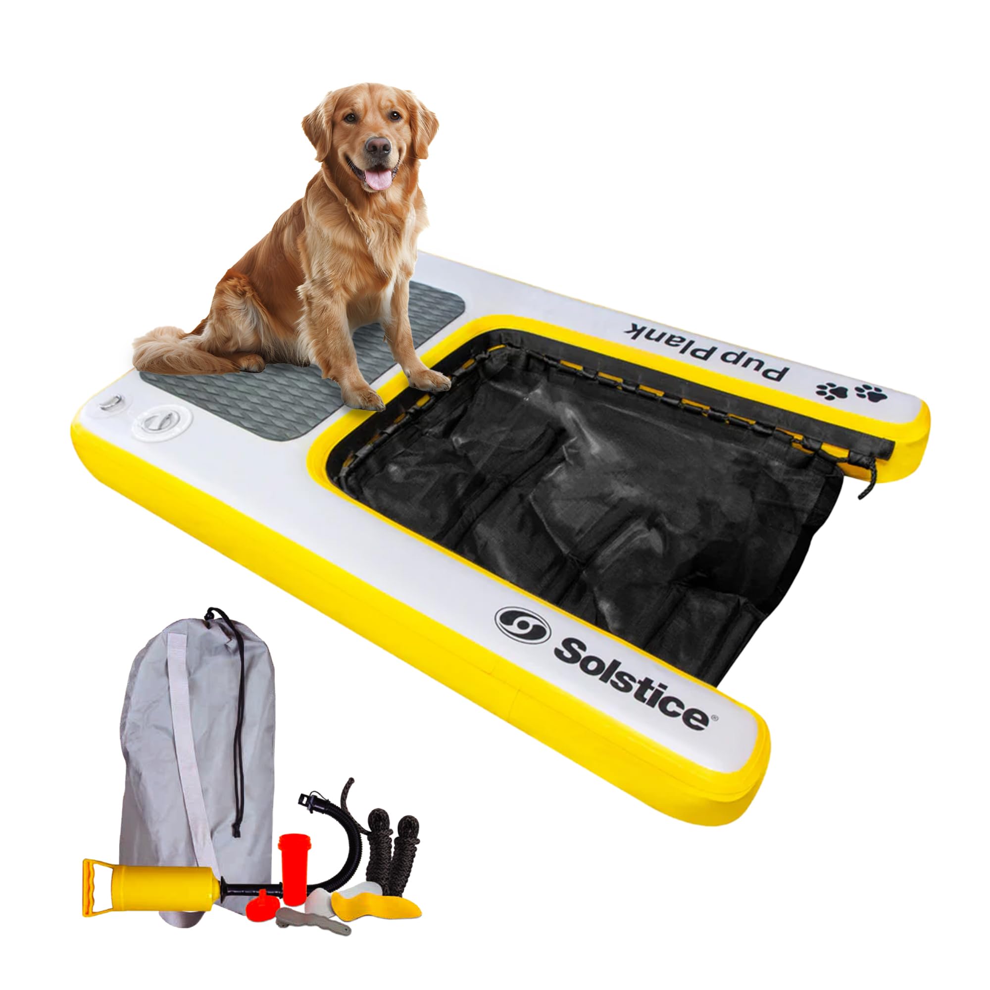 Solstice 33248 Inflatable Pup Plank XL Dog Ramp with Non-Slip Deck and Tie-Downs