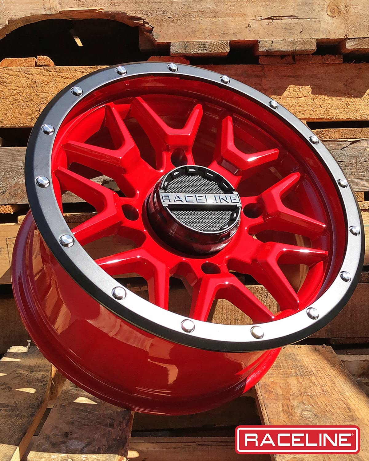 Picture of Raceline Wheels A94R-57056+10 Krank Red 15x7 Wheel 4x156 Bolt Pattern +10mm Offset