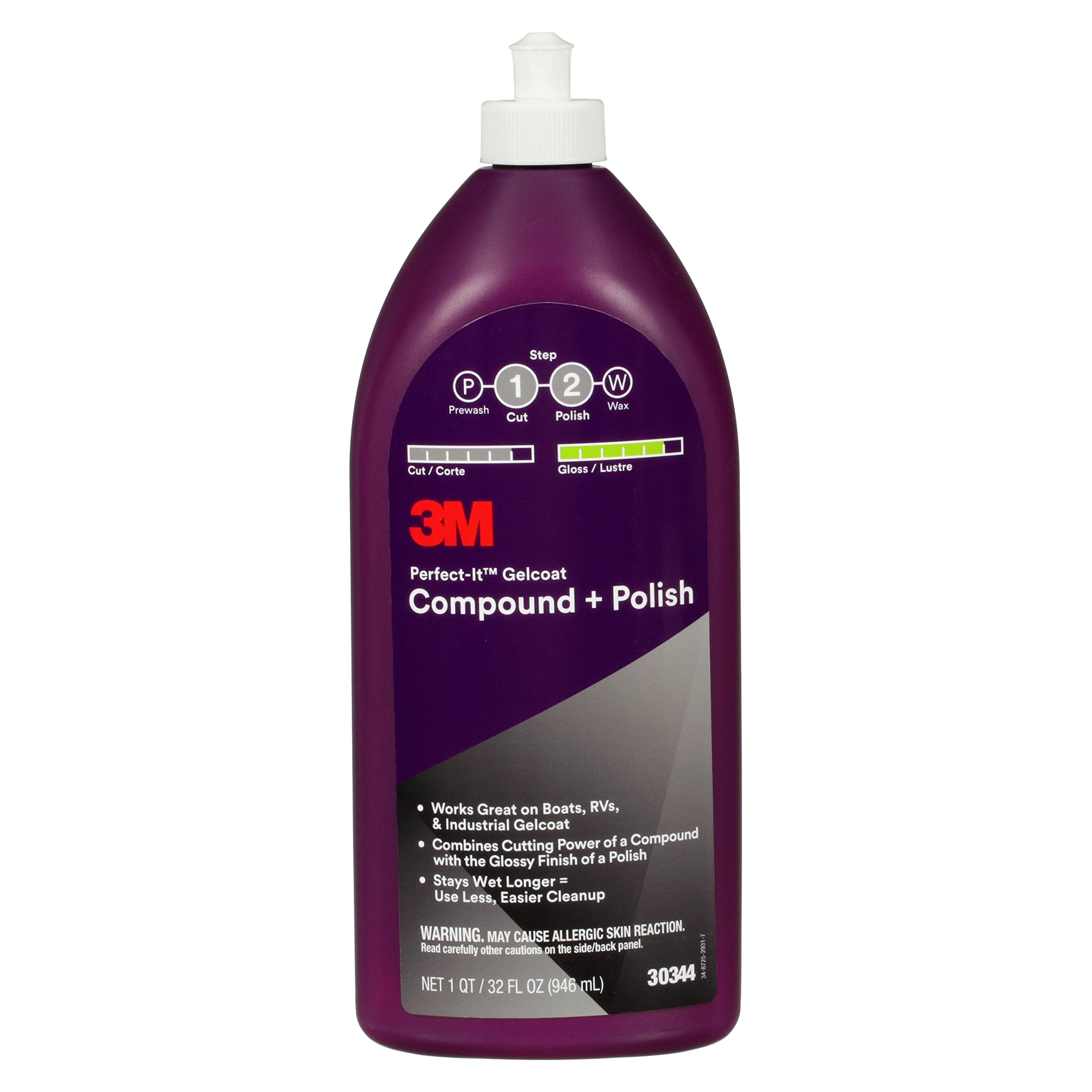 3M 30344 Perfect-It Gelcoat Compound + Polish - Quart