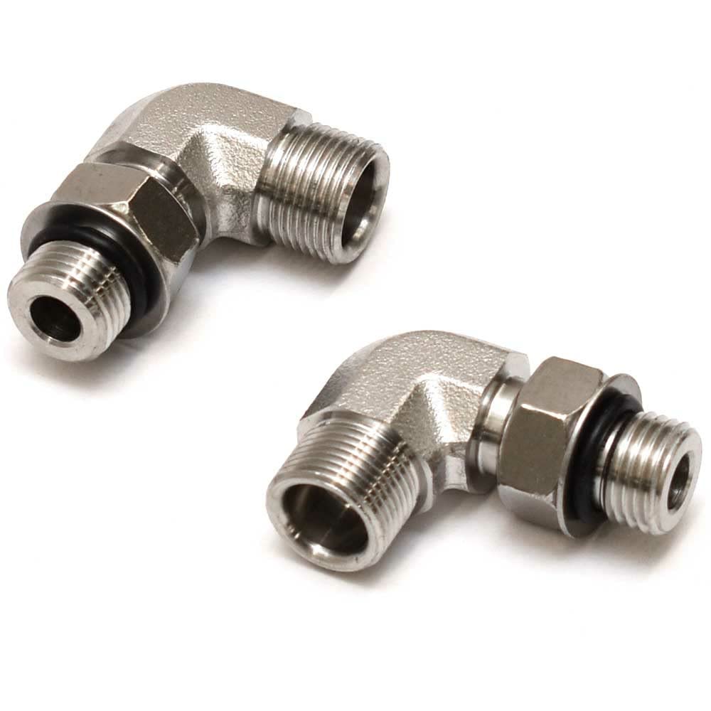 Teleflex HF6004 Hydraulic 90 Degree Elbow Fitting Kit 3/8" Tube Aluminum 2-Pack