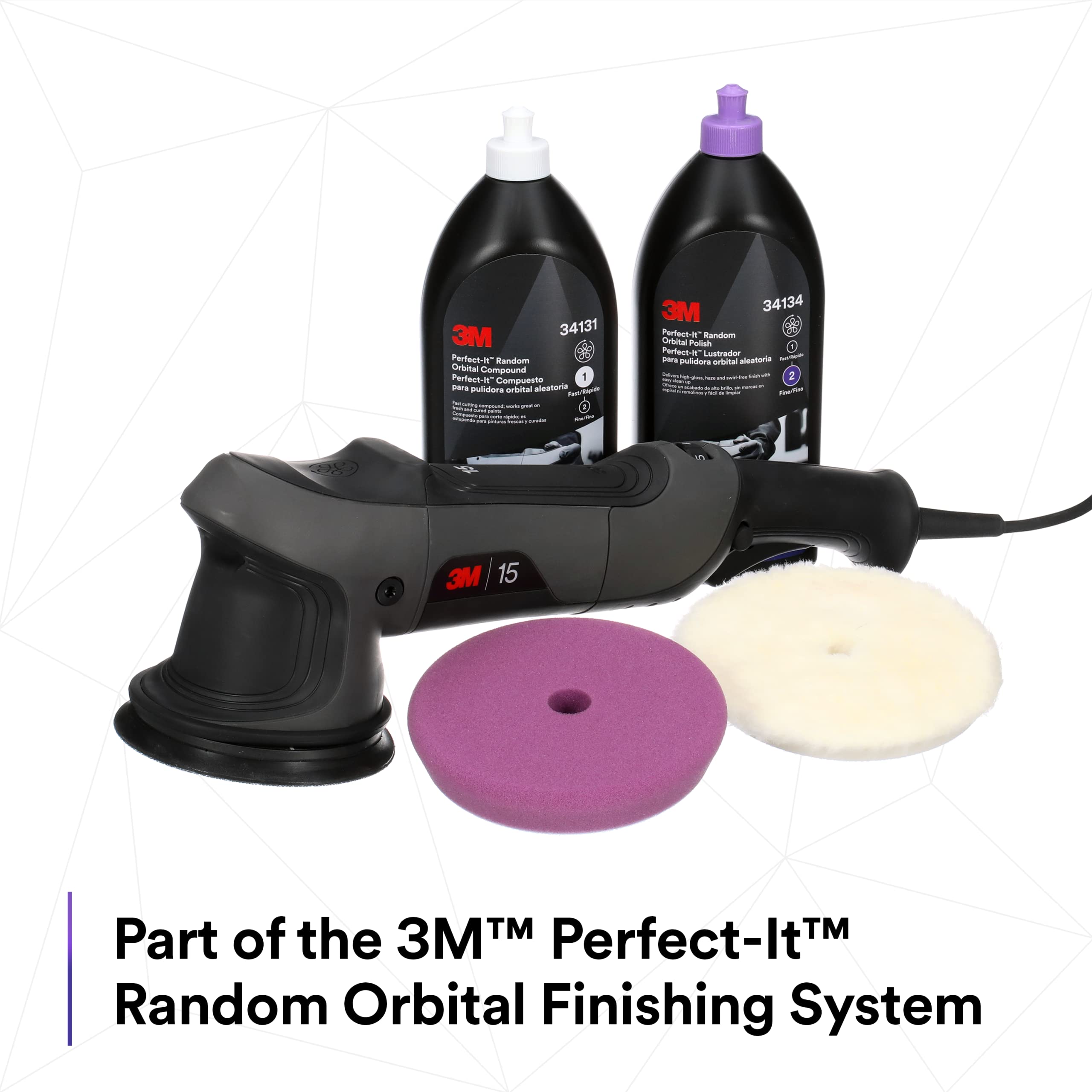 Picture of 3M 34122 Perfect-It Random Orbital Foam Compounding Pad 5 Inch Coarse White