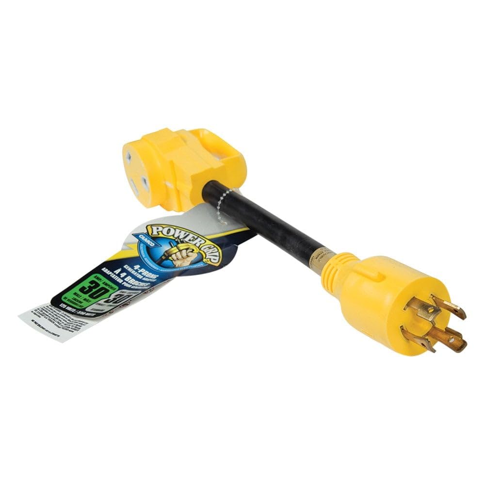 Camco 55382 30 Amp RV Generator Adapter 4-Prong L14-30 Locking 12 Inch PowerGrip