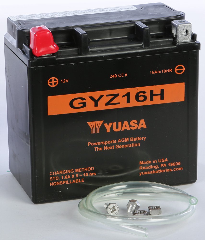 Yuasa Batteries YUAM716GH GYZ16H AGM Maintenance-Free Activated Battery 240 CCA