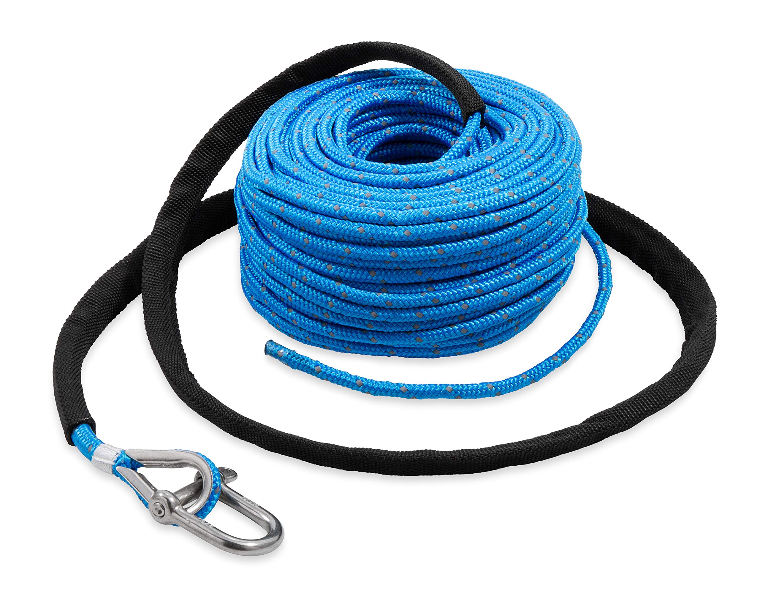 Trac Outdoor 69080 Anchor Rope 3/16" x 100' with Stainless Steel Shackle