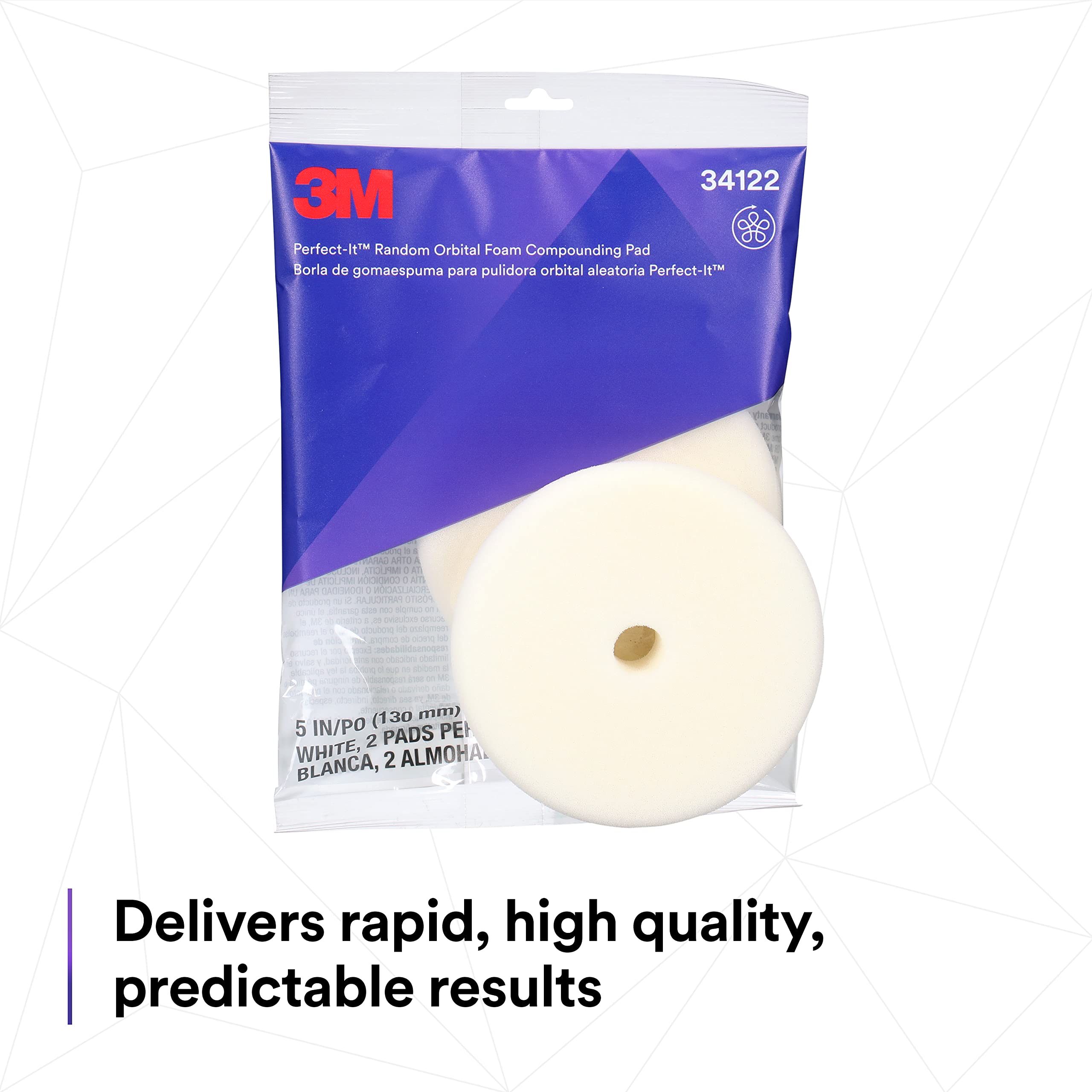 Picture of 3M 34122 Perfect-It Random Orbital Foam Compounding Pad 5 Inch Coarse White