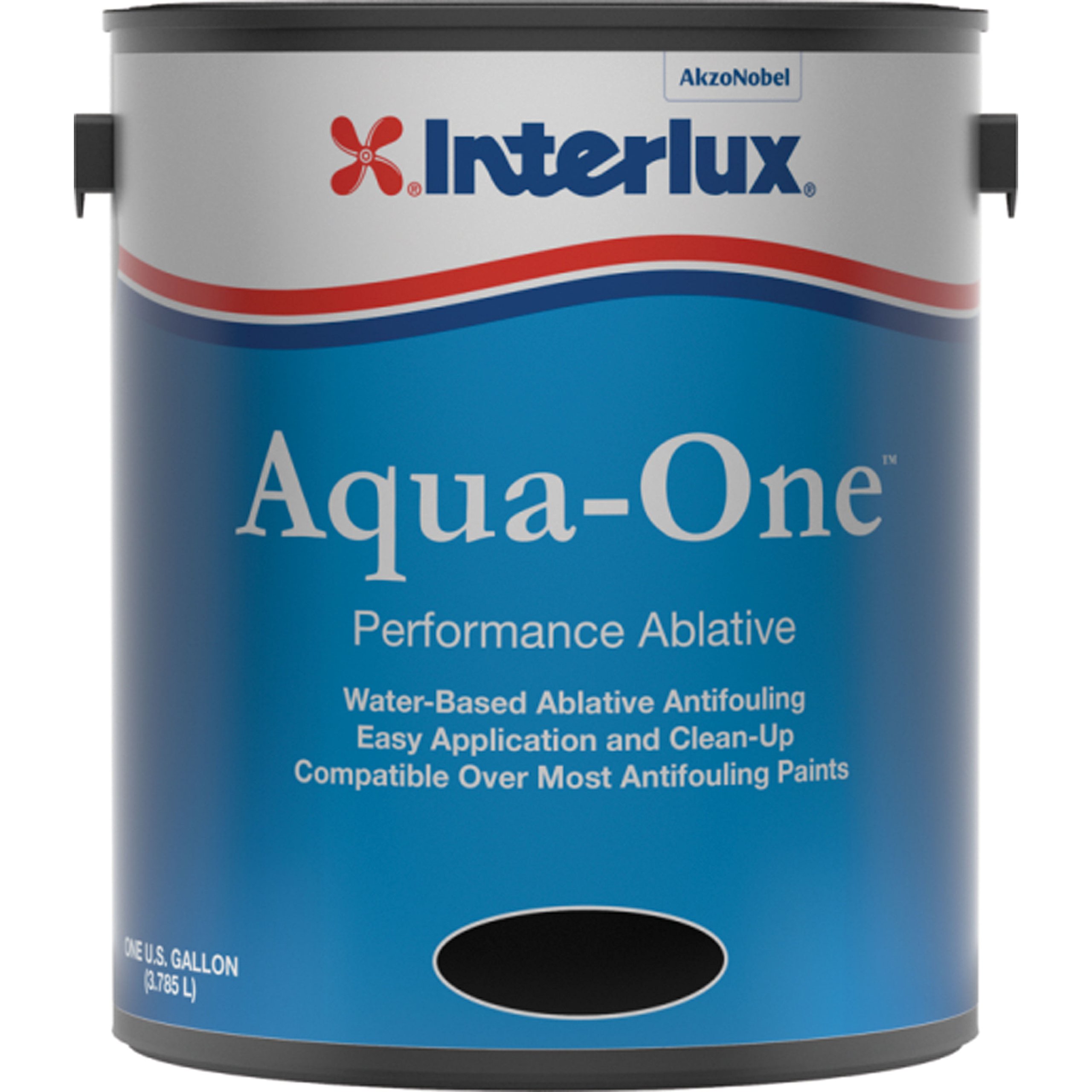 Interlux Paint YBE179/1 Aqua-One Water-Based Ablative Antifouling Bottom Paint Black Gallon