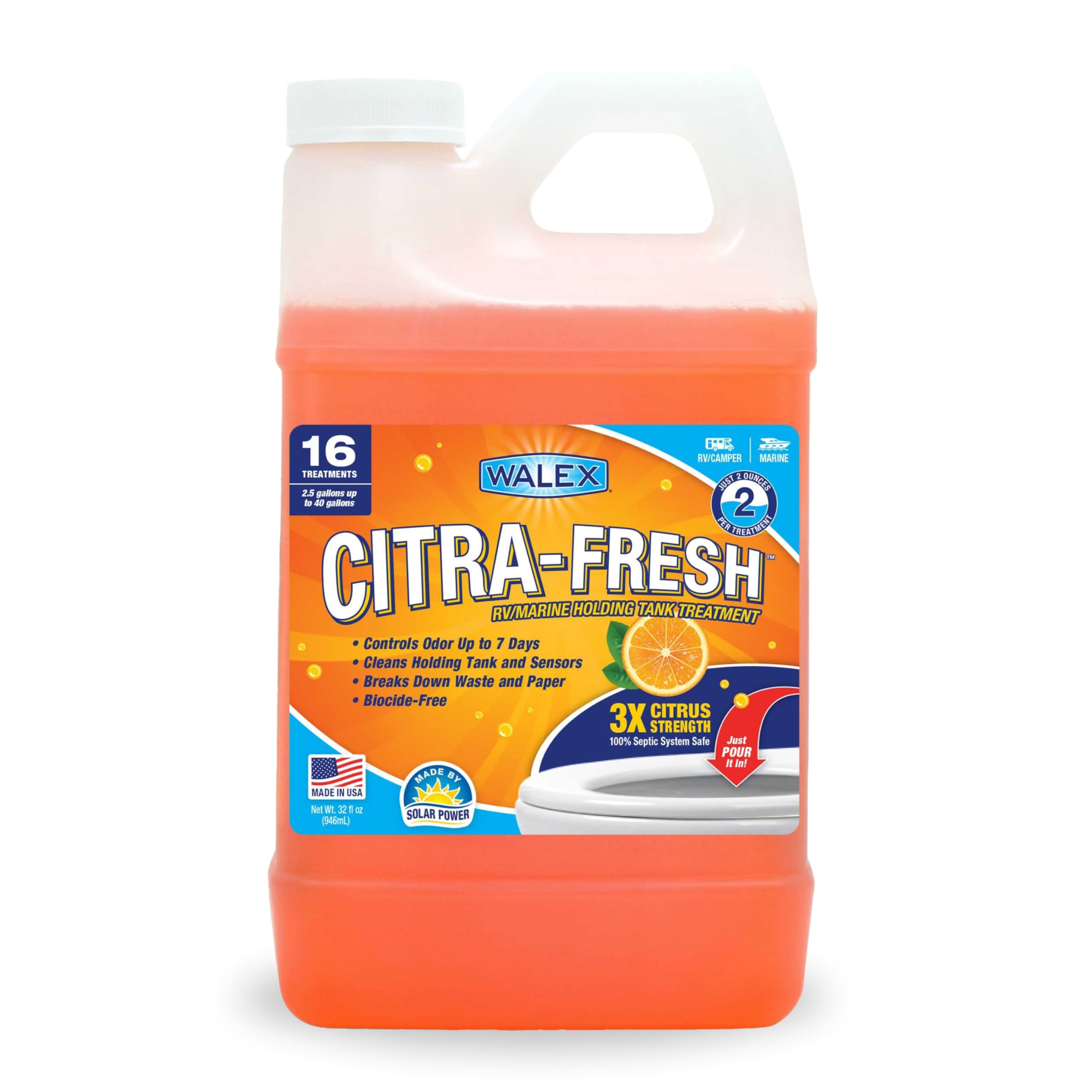 Walex Products CITRAFR32 Citra-Fresh RV Black Water Tank Treatment 32oz