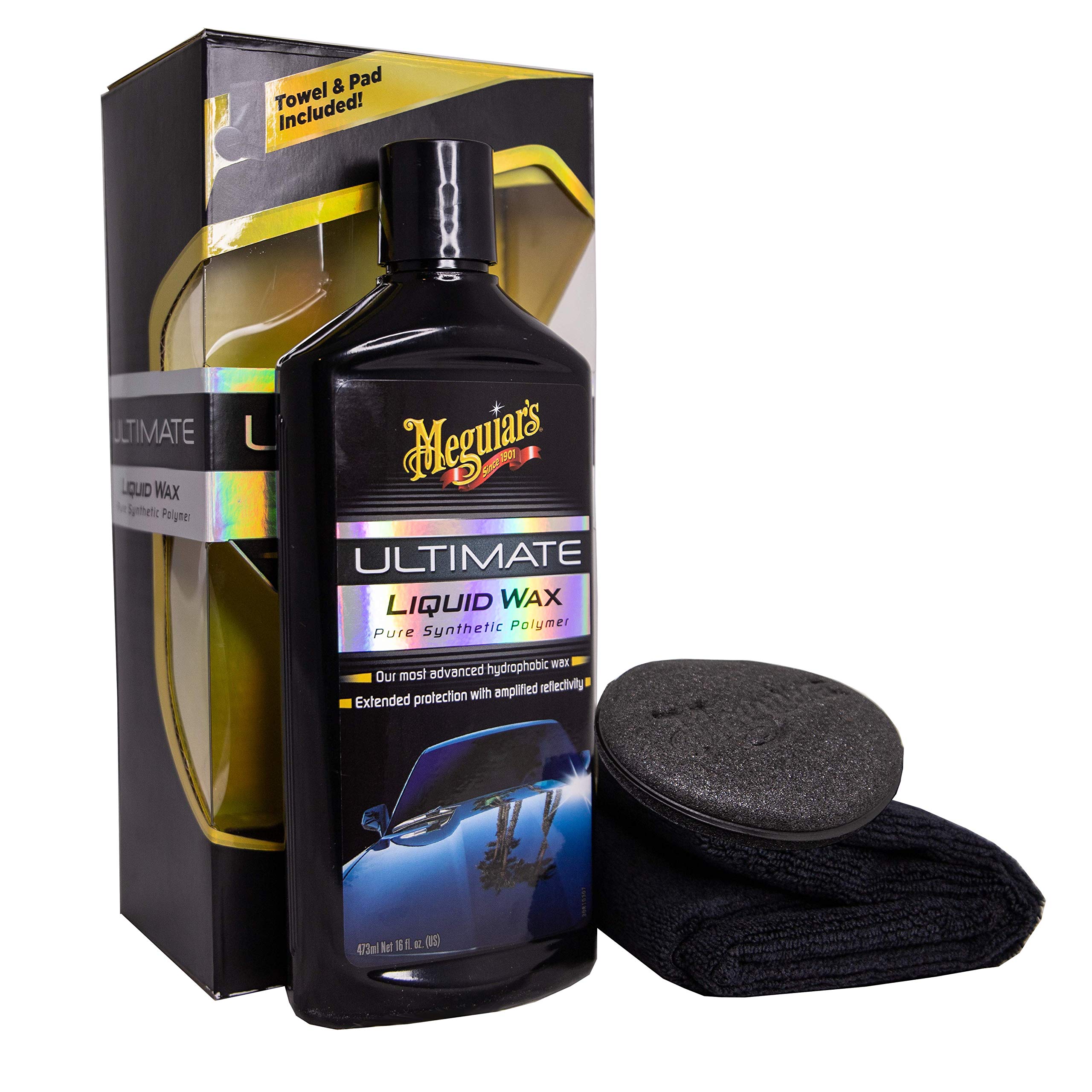 Meguiars G18216 Ultimate Liquid Wax 16 oz with Applicator and Microfiber Towel