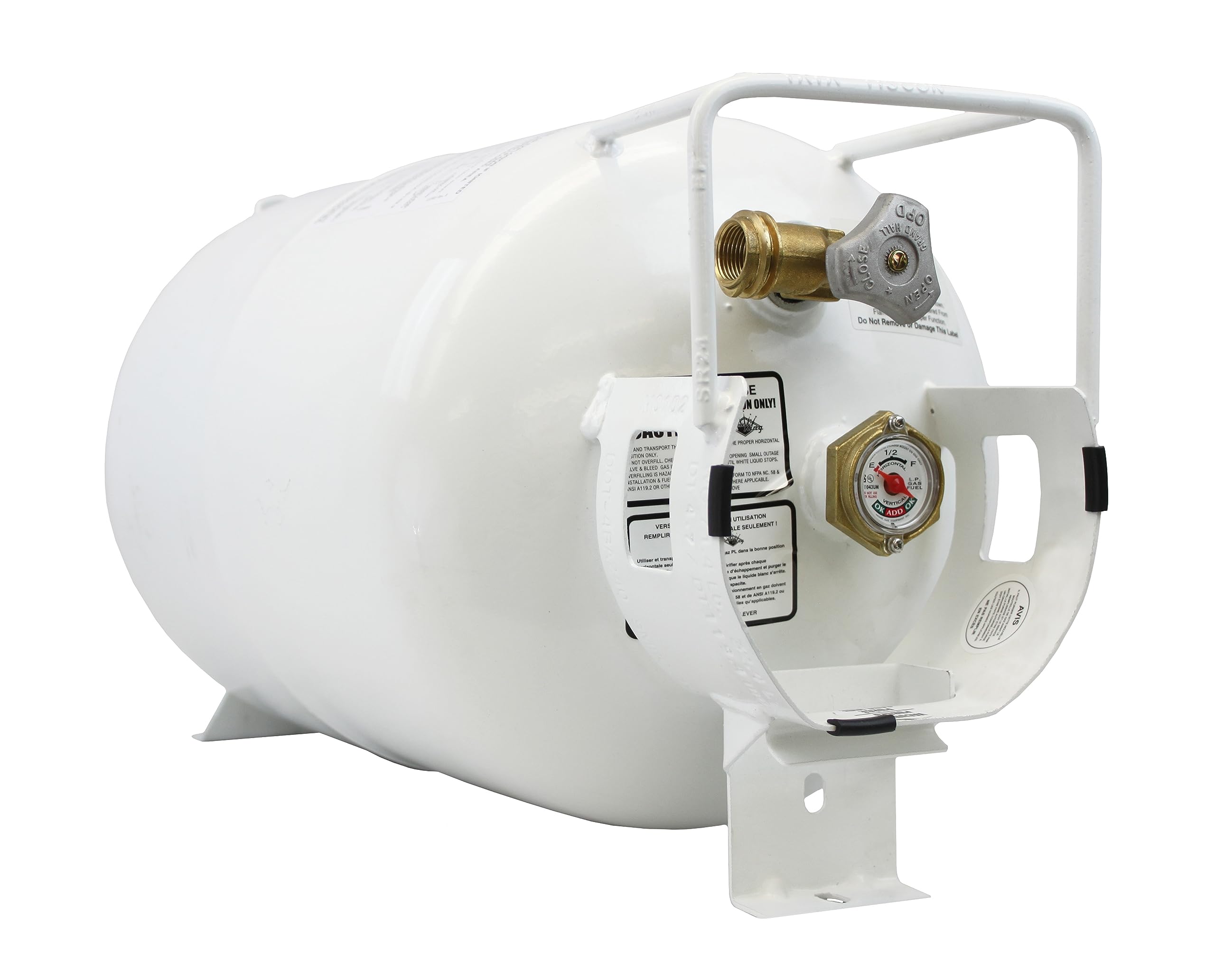 Flame King YSN301HZL 30 lb Horizontal Propane Tank Cylinder White