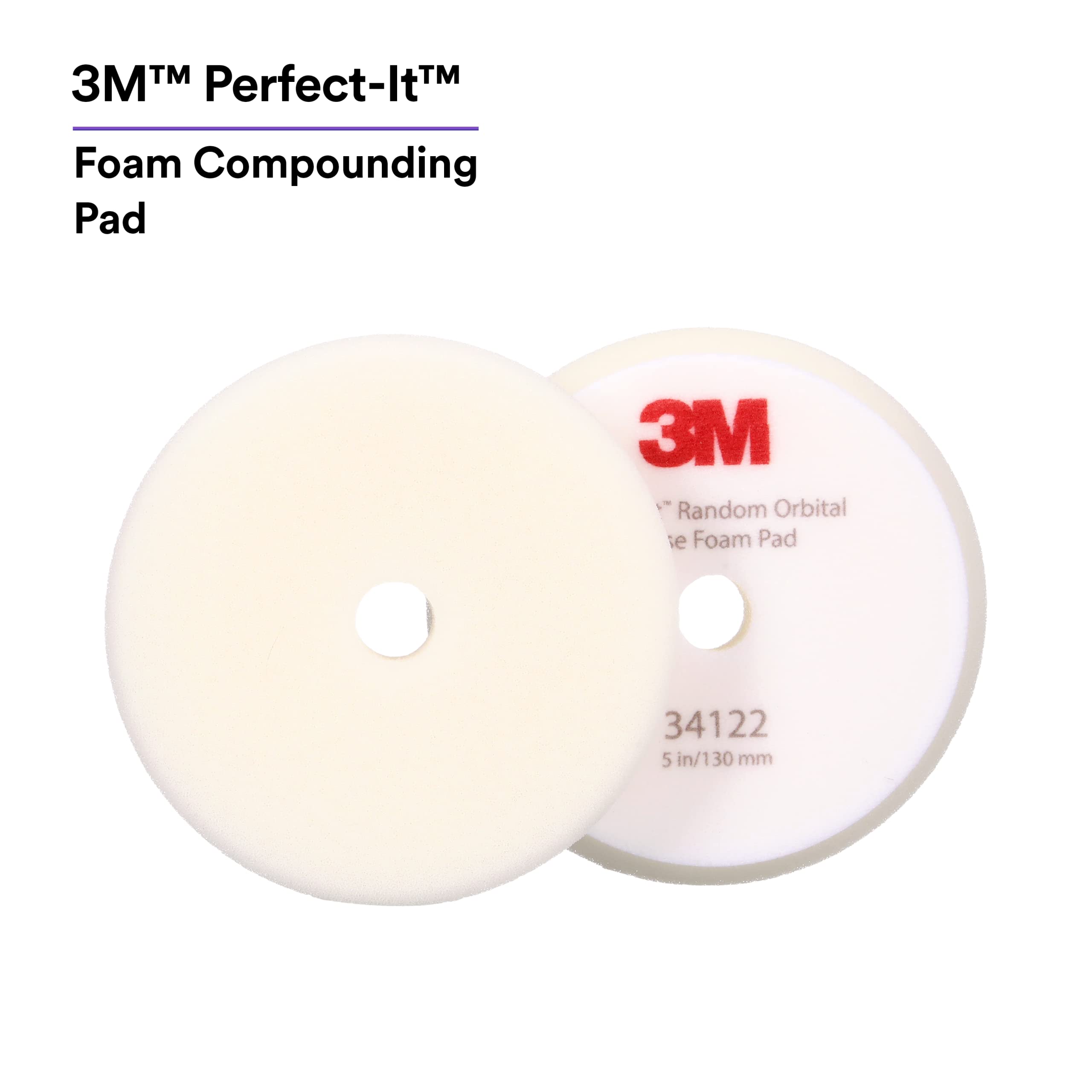 Picture of 3M 34122 Perfect-It Random Orbital Foam Compounding Pad 5 Inch Coarse White