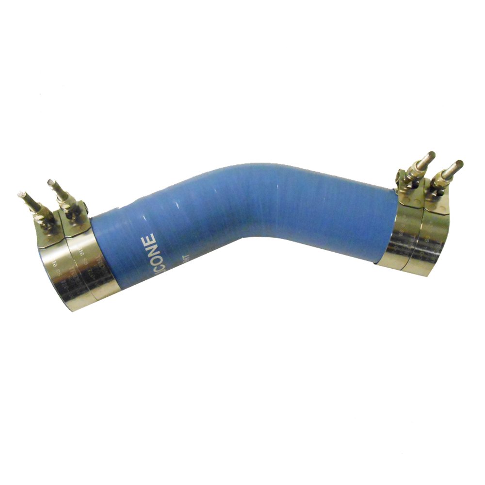 Trident Marine 242V2120-S/S 2.5 Inch 45 Degree Blue Silicone Wet Exhaust Elbow with T-Bolt Clamps