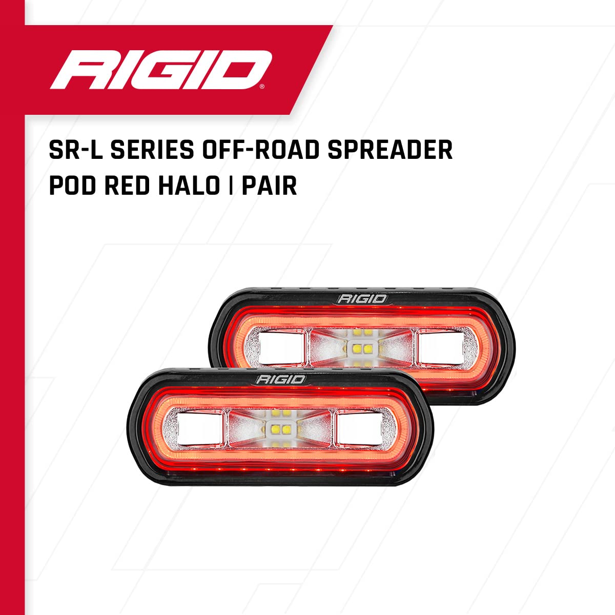 Picture of RIGID Industries 53123 SR-L Series Spreader Light Pod with Amber Halo - Pair