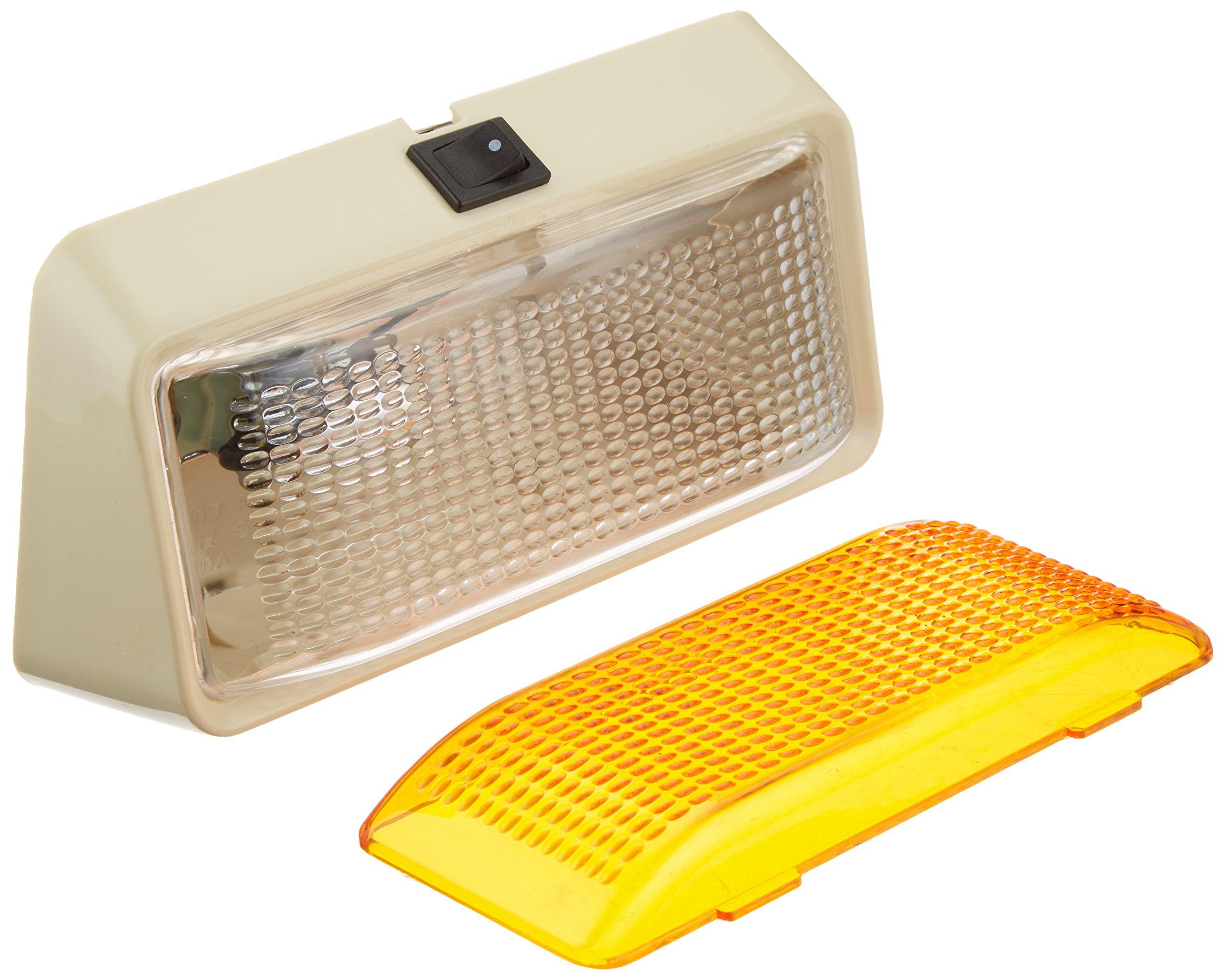 Peterson Fluid V385S Porch Light with Switch - Rectangular RV Exterior Lighting