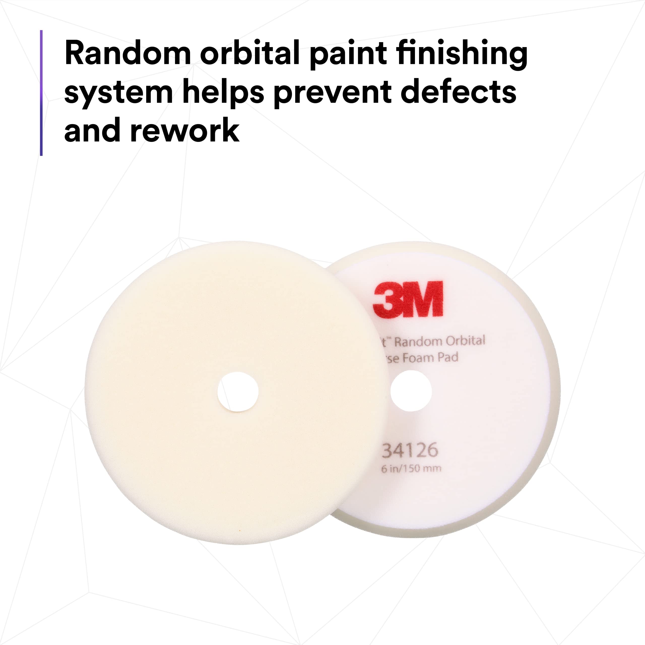 Picture of 3M 34126 Perfect-It Random Orbital Foam Compounding Pad 6 Inch Coarse White