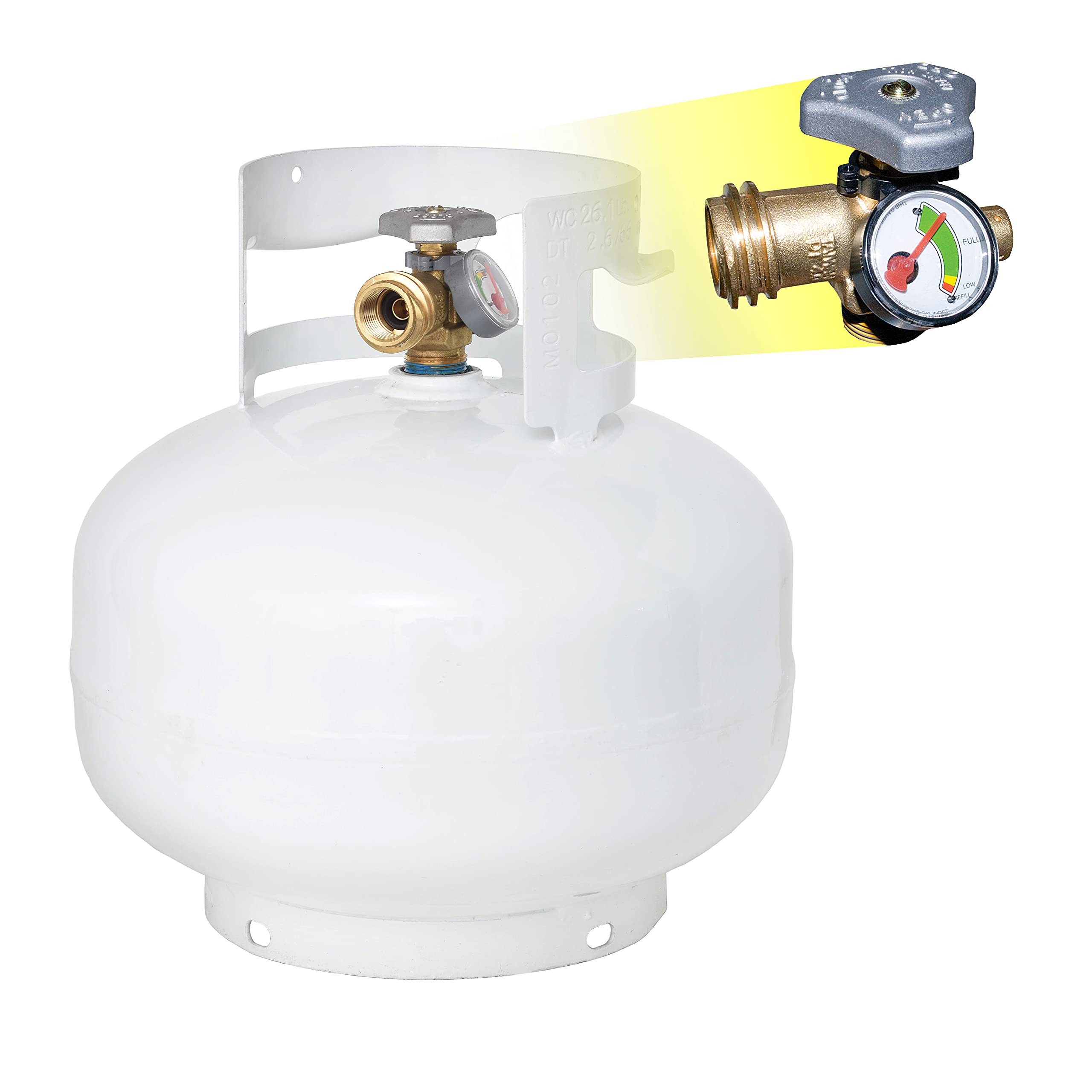 Flame King YSN11SQT 11 lb Low Profile Propane Tank Cylinder with OPD Valve