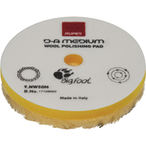 Rupes USA 9.NW80M Yellow Wool Polishing Pad Precision Pro Medium 80mm