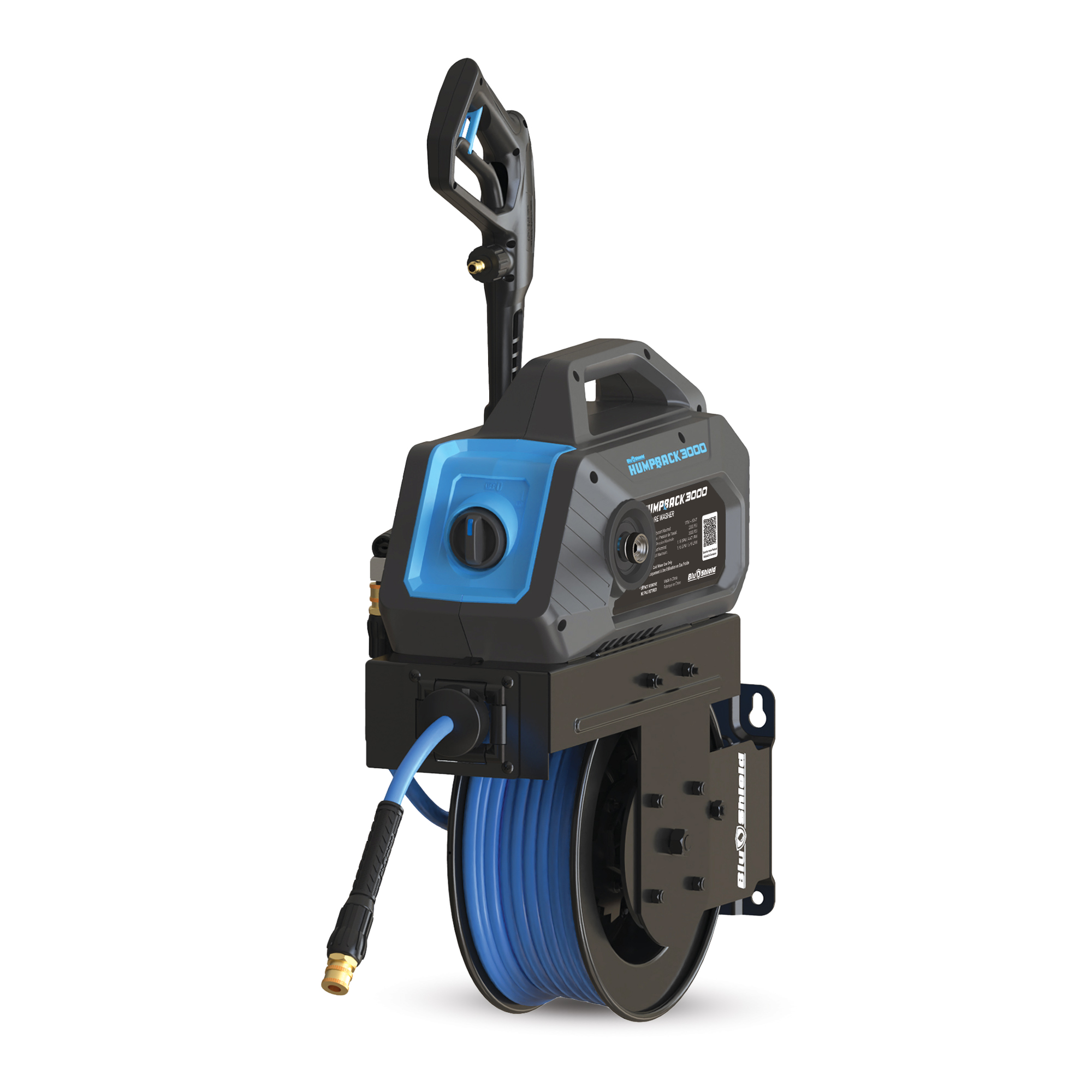 Blushield TTPWRHB1450-3000 Electric Pressure Washer 3000 PSI with Self-Retracting Hose Reel