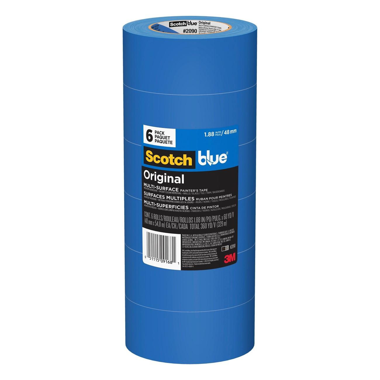 3M 2090-48A-CP ScotchBlue Original Multi-Surface Painter's Tape 1.88" x 60 Yards Contractor Pack