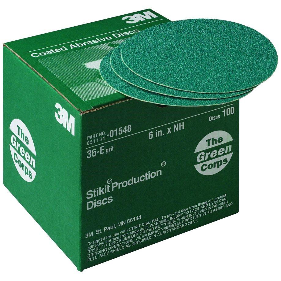 3M 7010328261 Green Corps 252U 6 Inch 36 Grit Coarse Sanding Disc