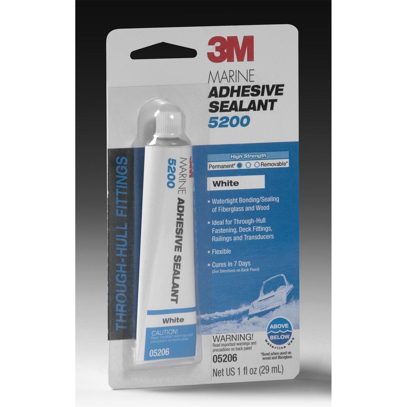 3M 7010325697 Marine Adhesive Sealant 5200 White 1 oz Tube