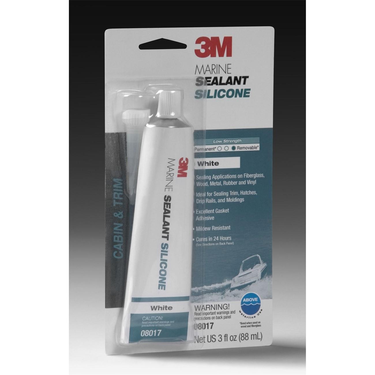 3M 7000120479 Marine Grade Silicone Sealant White 3 oz Tube