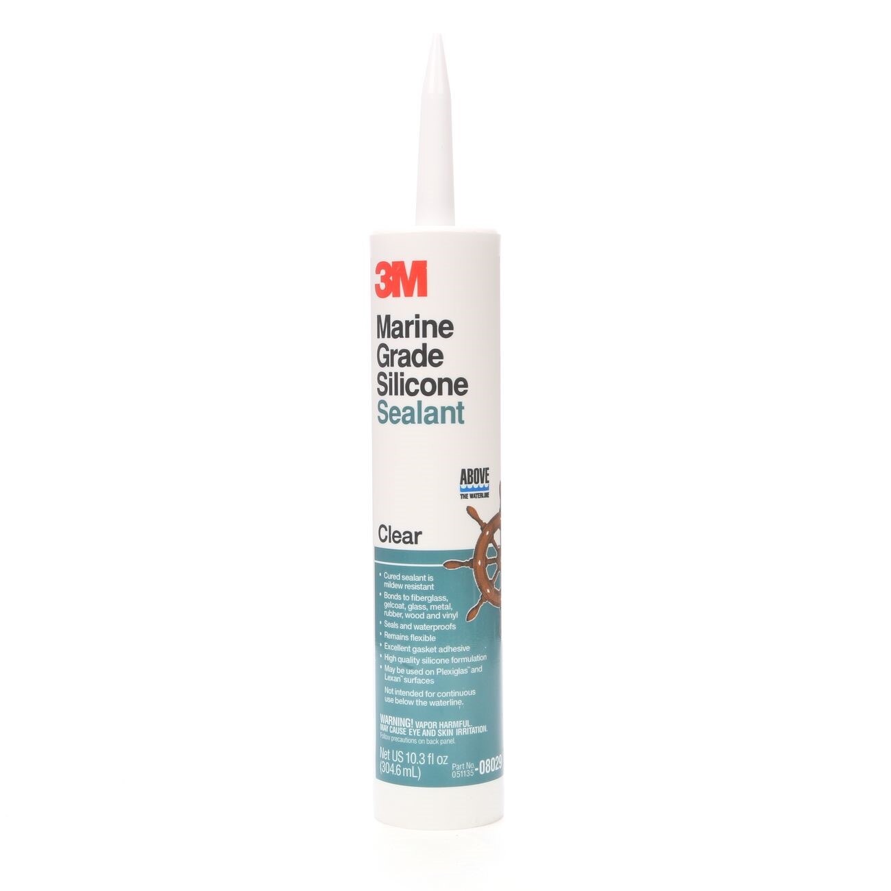 3M 7000120477 Marine Grade Silicone Sealant Clear 10oz Cartridge