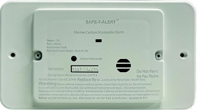 MTI Industries 62-542-WT-MARINE-TR Marine Carbon Monoxide Alarm with Trim Ring