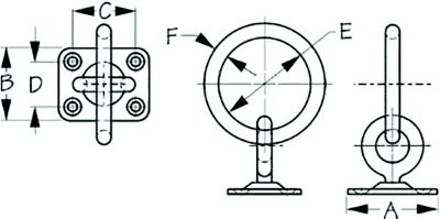 Sea-Dog Line 089513 Swivel Eye Plate with Ring 304 Stainless Steel