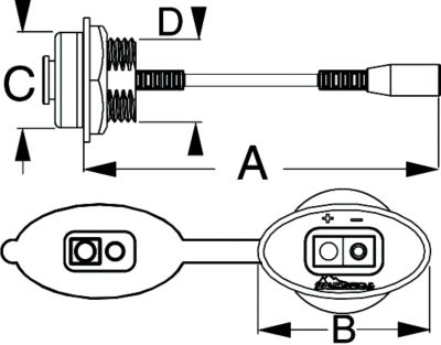 Sea-Dog Line 426955-1 SAE Power Socket Rear Nut Mount