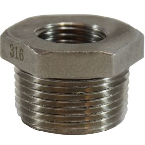 Brass Fittings 74524 316 Stainless Steel Hex Bushing 1-1/2" x 1-1/4" FIPT