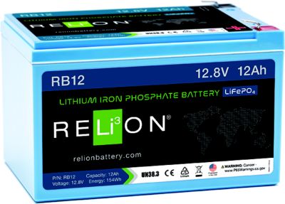Relion RB12 12V 12Ah LiFePO4 Lithium Battery