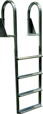 Dock Edge DE2124F Aluminum Flip Up Wide Step Ladder 4-Step