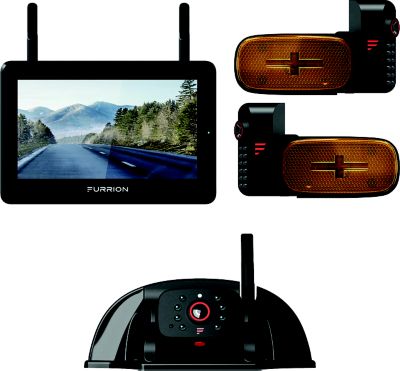 Furrion 2021124369 Vision S+ RV Observation System 7" Monitor with Side & Sharkfin Cameras