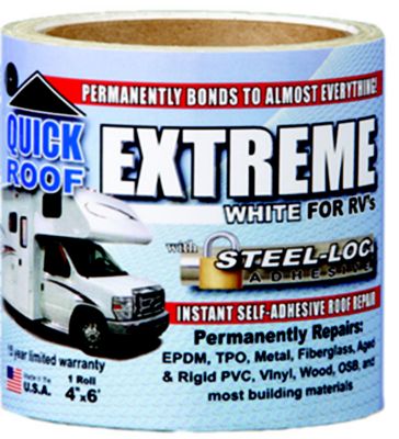 Co-Fair UBE410 Quick Roof Extreme Self-Adhesive Repair Tape White 4" x 10'