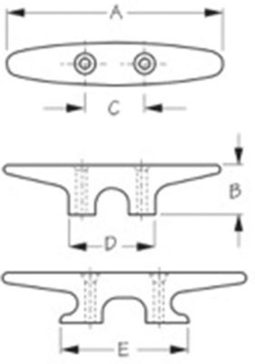 Sea-Dog Line 043382-1 Heavy Duty Nylon Cleat Flat Dark Earth