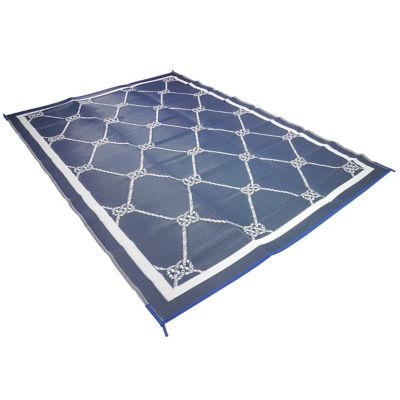 Fultyme RV 8 X 11 BLUE/WHITE Outdoor Patio Mat 8' x 11'