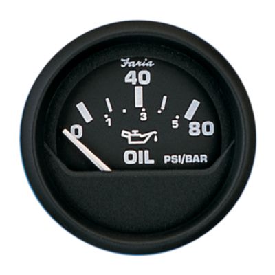 Faria Instruments F12803 Euro 2" Oil Pressure Gauge 80 PSI