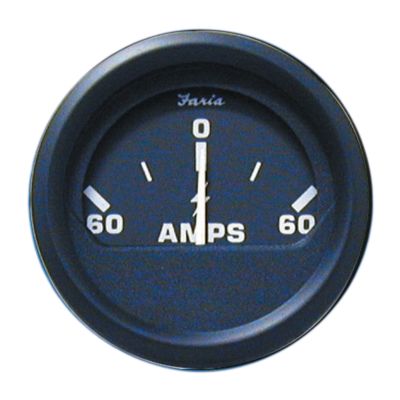Faria Instruments F12822 Euro Black 2" Ammeter Gauge (60-0-60)