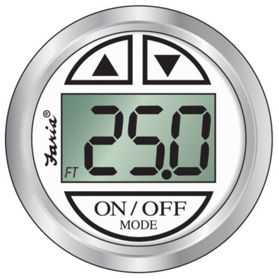 Faria Instruments F13850 Digital Depth Sounder Chesapeake SS White with Transom Transducer