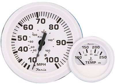 Faria Instruments F13108 Dress White 2" Water Pressure Gauge 30 PSI