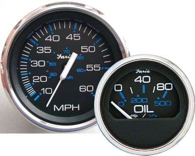 Faria Instruments F33704 Chesapeake SS Black 4" Mechanical Speedometer Gauge