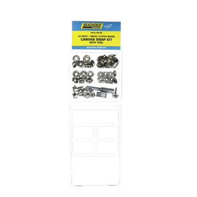Seachoice KP7260SC Seachoice 59439 Nickel Plated Brass Canvas Snap Kit With Tool - 48 Piece