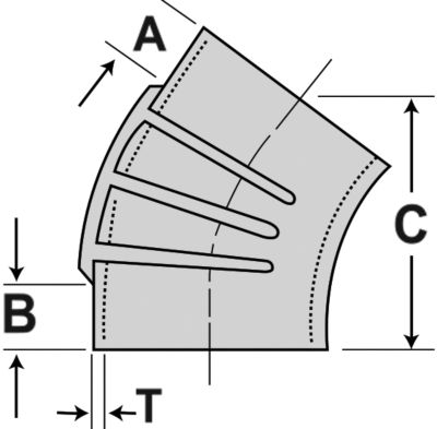 Shields Hose 16-245-4000-1 45° EPDM Rubber Hump Hose, 4 Inch