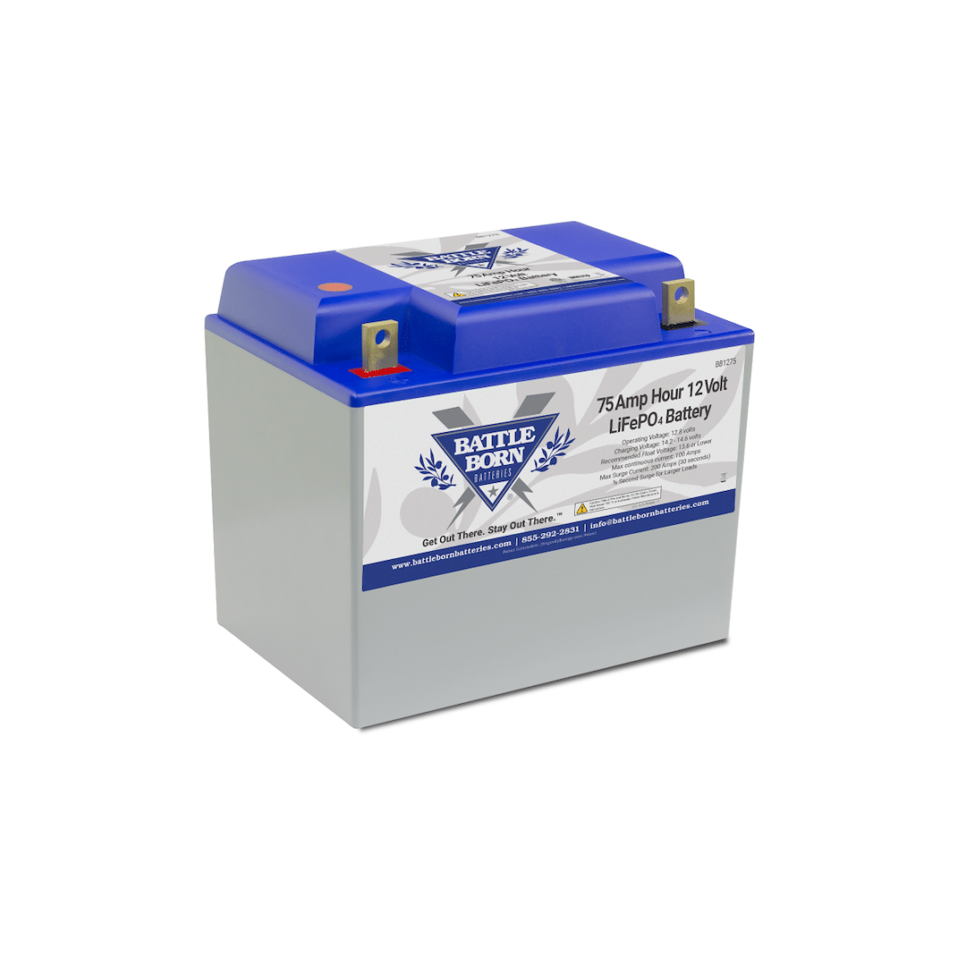 Battle Born Batteries BB1275 75Ah 12V LiFePO4 Deep Cycle Battery Group 24