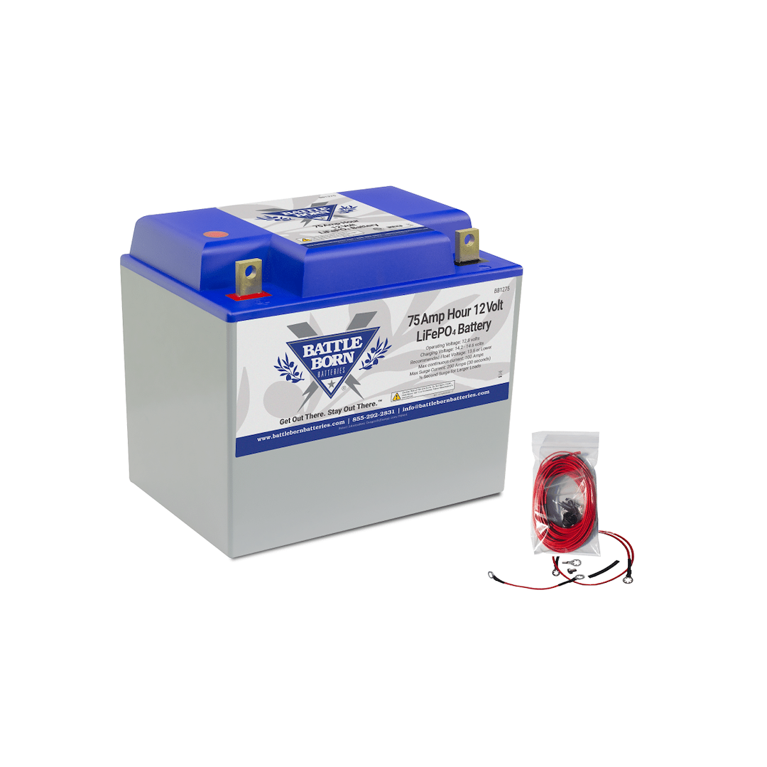 Battle Born Batteries BB1275H 75Ah 12V Group 24 LiFePO4 Deep Cycle Battery