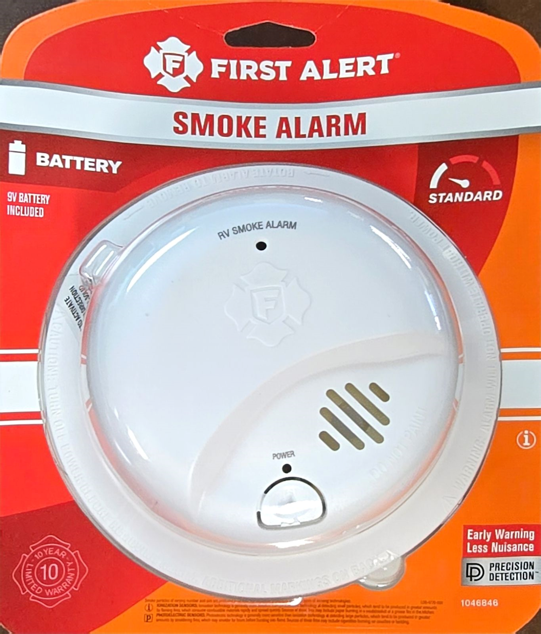 BRK Electronics 1046846 Battery Powered Ionization Smoke Alarm with Test Button