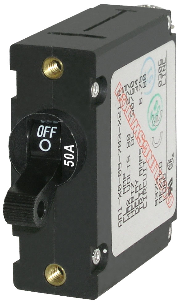 Blue Sea Systems 7228BSS AA1-Series 50 Amp Circuit Breaker with Toggle Switch