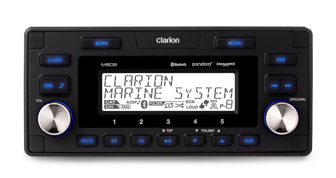 Clarion 010-03194-00 M608 Marine Digital Media Receiver 4-Zone Bluetooth