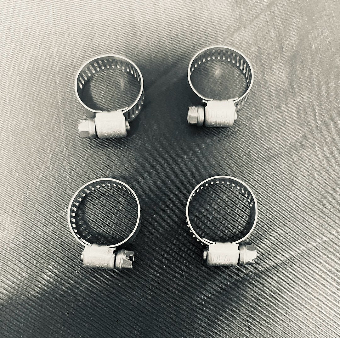 Helix Racing Products 114-6406 Stainless Steel Worm Drive Hose Clamps 8-22mm 4-Pack