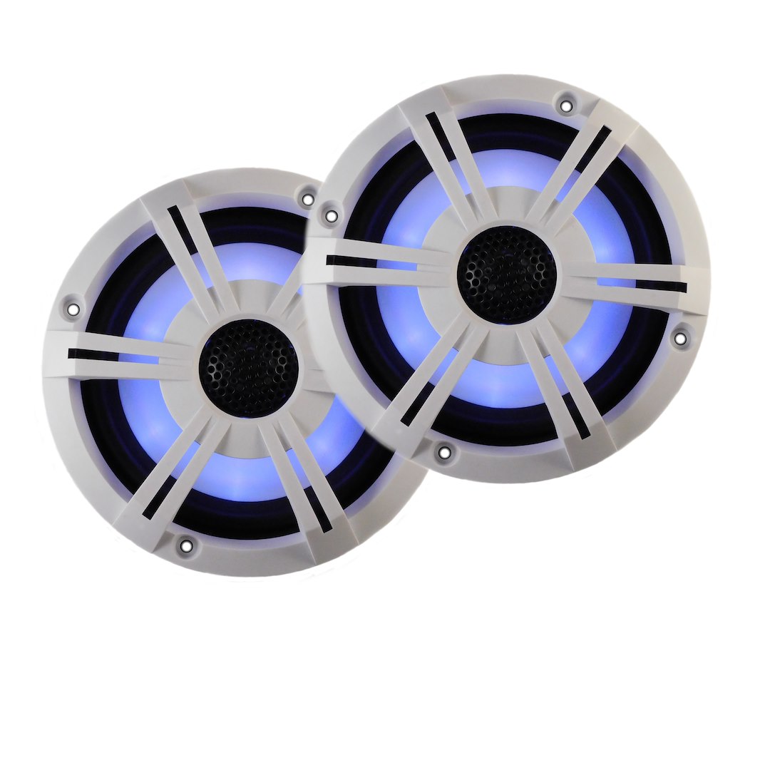 PQN RV652BTWLD 6.5" Bluetooth LED Marine Speakers White Pair